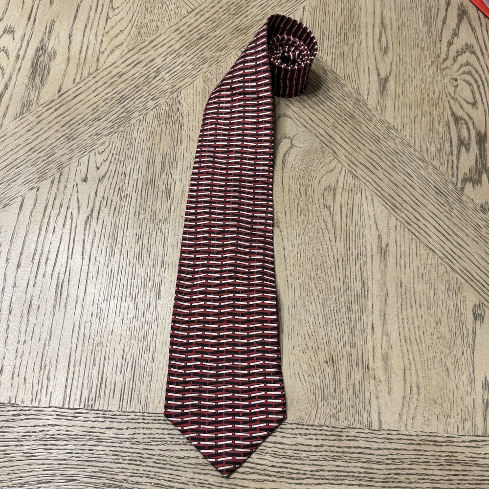 Barry Wells "A‎ Different Slant" Silk Tie Red Black White Made In USA